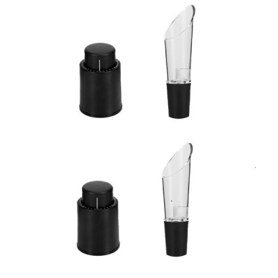 Wine Bottle Stoppers with Time Scale Record and Wine Aerator Pourer 2 Pack