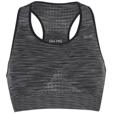 Photo of USA Pro Ladies Seamless Bra - Charcoal [Parallel Import]