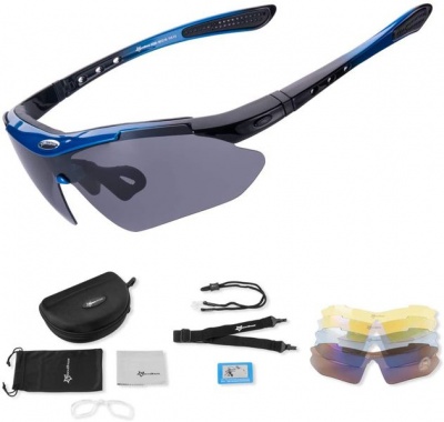 Photo of Rockbros Multi lens Polarized Sports Sunglasses UV Protection - Red