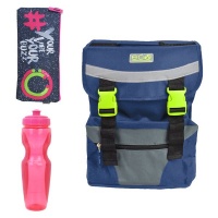 Eco Back To School Stationery Set 6 Backpack Pencil Case Water Bottle Girls