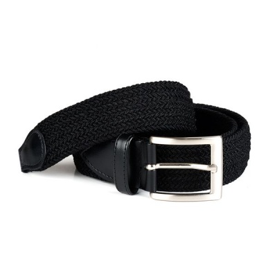 Photo of UAC Woven Style Elastic and Leather Mens Belt - Black