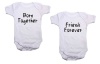 Qtees Africa - Born together friends forever twin baby grow set Photo