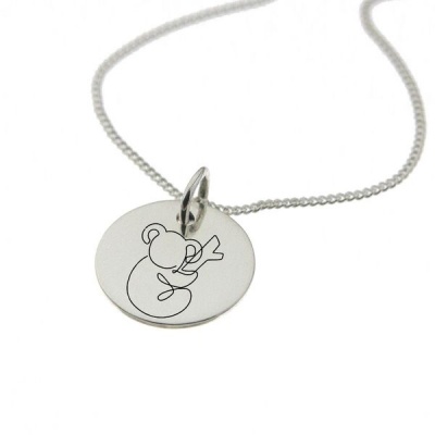 Photo of NineToFive by Swish Silver Koala Bear Engrave Sterling Silver Necklace with Chain