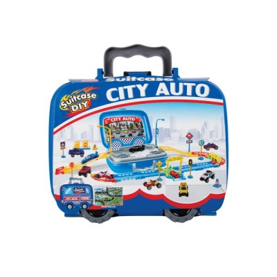 City Auto Car Playset Suitcase DIY – 44 Piece