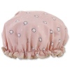 Dewy - Shower Cap - Bath Hat - Double Lined Large - Pink Cat Cartoon Photo