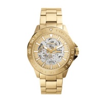 Fossil Mens Bannon Automatic Gold Tone Stainless Steel Watch BQ2680