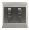 4 Lever 1 Way Light Switch for 4 X 4 Electrical Box In White Photo