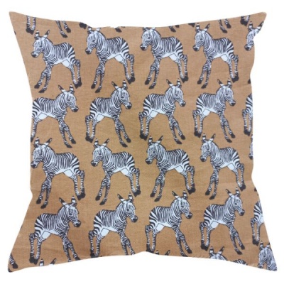Photo of Brown Pillow/scatter cushion cover with Zebras