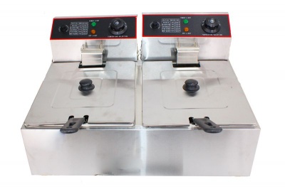Photo of 10L Double Tank Electric Stainless Steel Deep Fryer - 5L 5L Tanks