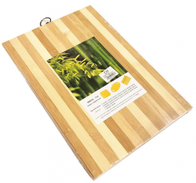 Cutting Board Organic Bamboo Laminated Stripe 24 x 34 cm