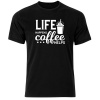 Think Out Loud Mens "Life Happens Coffee Helps" Short Sleeve Photo