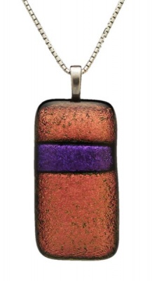 Photo of 925 Sterling Silver Necklace with Dichroic Glass Pendant