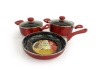 Lily Non-Stick Red Casserole Pots and Fry Pan Combo 5 Piece Set Photo