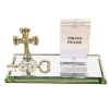 Diamanté Silver Cross on Mirror Base with Magnetic Frame And Metal 60th Key Photo