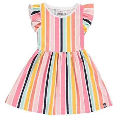 Photo of SoulCal Infant Girls Jersey Floral Dress - Ochre Striped [Parallel Import]