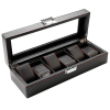 Jack Brown Luxury 6-Slot Carbon Fiber Watch Display Box - Black Photo