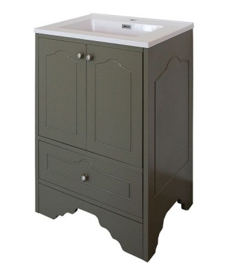 Photo of Denver Olive Victorian Bathroom Vanity Cabinet with 600 mm Ceramic Basin