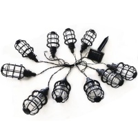 10 Pieces Of Outdoor Solar Bulb Cage Decorative String Lights Set