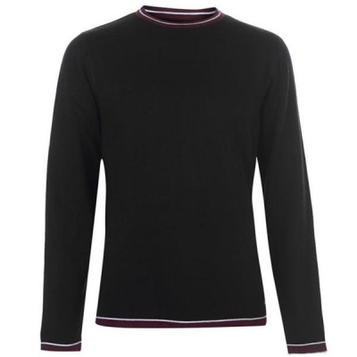 Photo of Pierre Cardin Mens Tipped Crew Knit - Black [Parallel Import]