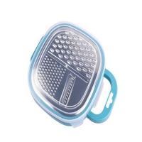 3 Way Food Grater With Container Blue