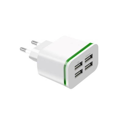 4A Quick Charger EU Plug 4 Port USB Charge Adapter Wall Charger White