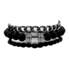 Androgyny 3 pack oxidised bead & curb chain bracelet Photo