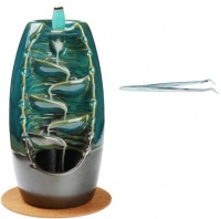 Cascading Waterfall Incense Burner with Charcoal Tong
