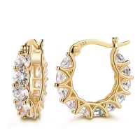 Radha Jewellery Diamante Hoop Earrings