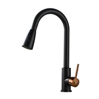 Jack Brown Stainless Steel Kitchen Pull Out Faucet Black Rose
