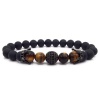Double Crown CZ Ball Matte Black Agate Bracelet Photo