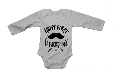 Photo of BuyAbility Happy First Father's Day - Mustache - Long Sleeve - Baby Grow