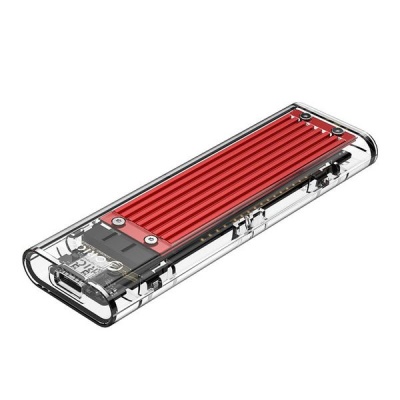 Orico M2 NVME USB31 Type C Transparent SSD Enclosure Red