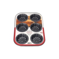 Dream world Non stick Steel Mold Muffin Cake Baking Tray 6 Cup