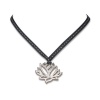 No Memo - Dark Grey "Feisty" Ribbon Necklace or Choker With Pendant Photo