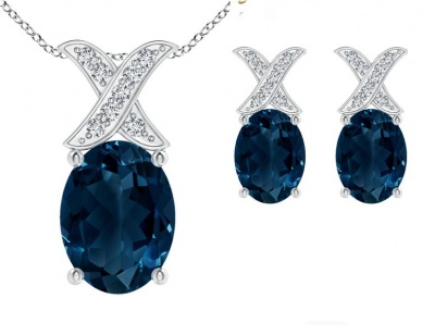 Civetta Spark Oval XO Jewellery Set Montana Crystal