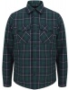 Tokyo Laundry - Mens Castello Faux Fur Fleece Lined Checked Overshirt Jacket in June Bug Green Photo