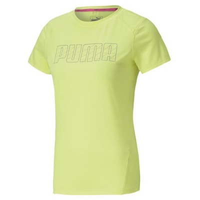 Puma Womens Run Logo Short Sleeve Tee Yellow