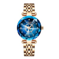 Seno Luxury Ladies Glass Quartz Watch Blue
