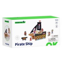 TookyToy Pretend Play Wooden Pirate Ship