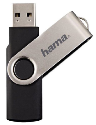 Hama Rotate USB 20 Flash Drive 16GB 10MBs BlackSilver