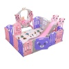 3" 1Baby Playground with Slide and Crawling Mat Indoor Lockable Door-Pink Photo
