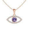 Stella Luna Evil Eye Necklace with Swarovski Tanzanite Crystal Rosegold Photo