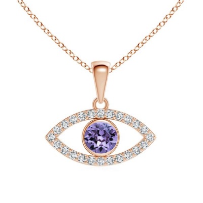 Photo of Stella Luna Evil Eye Necklace with Swarovski Tanzanite Crystal Rosegold