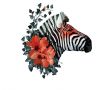 AOOYOU Floral Zebra Head Art Sticker for Wall Decoration Photo