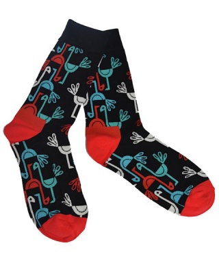 Photo of SKA Fashion Socks Birds Black- Size 41-46