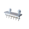 Bathlux Shelf With Hanging Hooks And Suction Cup Photo