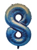 Foil Balloon Number 8 - Blue - 106 cm Photo