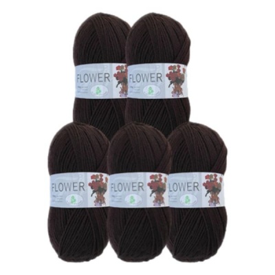Double Knitting Polyester Yarn 100g Dark Chocolate