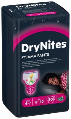 Photo of Huggies DryNites Pyjama Pants Bed Wetting Girl 4-7 Years 30s