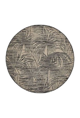 Photo of Cocos Round Rug in Black and Grey - 200cm diameter